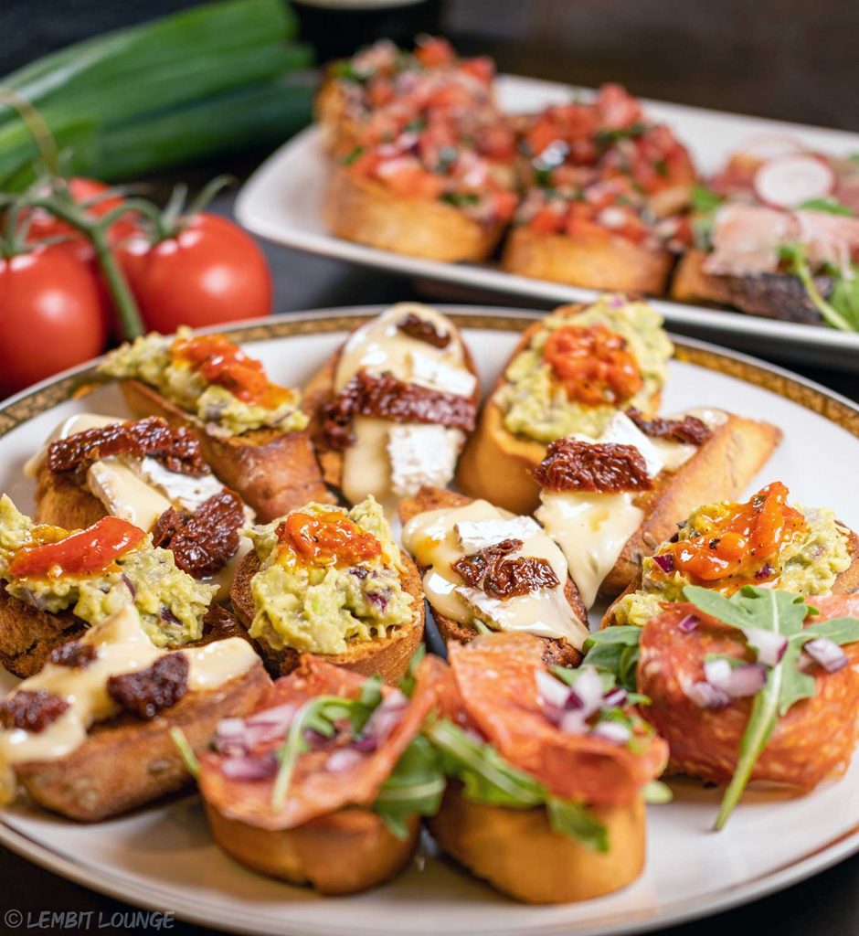 Crisp Mouthwatering Bruschetta crunchy salami brie avocado