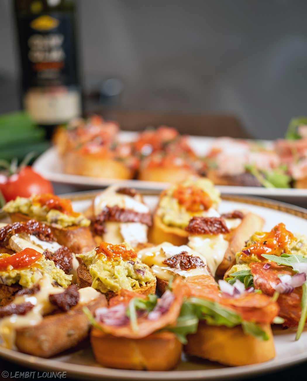 Crisp Mouthwatering Bruschetta crunchy salami brie avocado