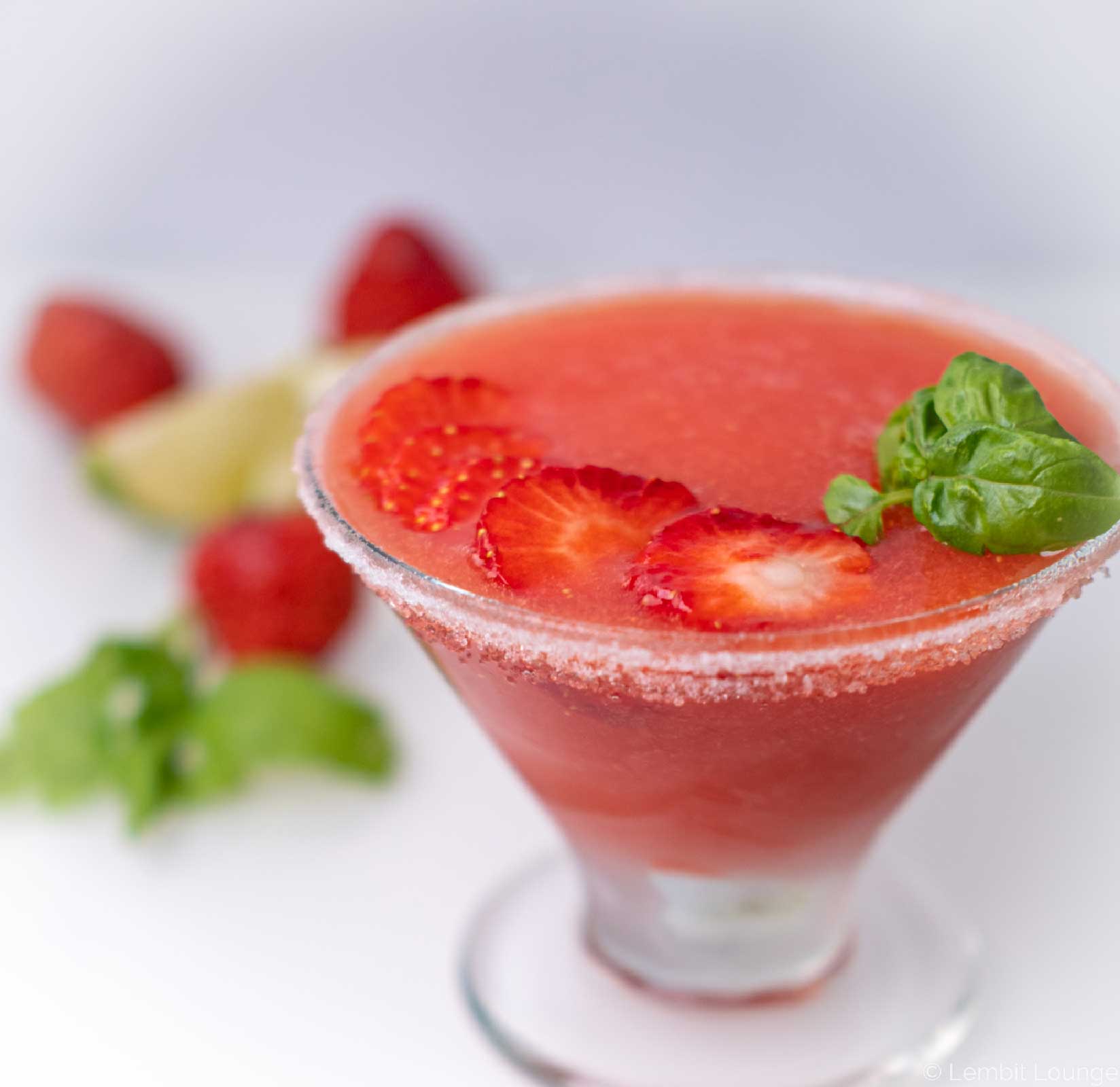 Frozen strawberry daiquiri white rum lime