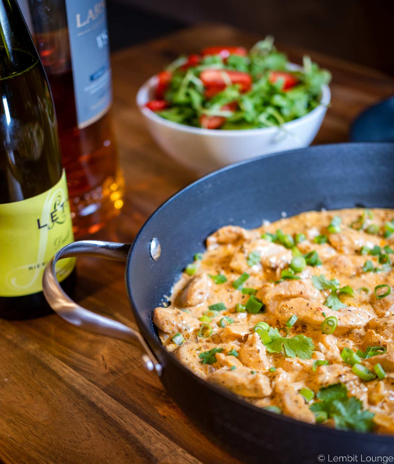 Creamy Chicken Stroganoff wine cognac Dijon Oregano