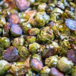 Roasted Brussels Sprouts with Ponzu and lemon parmesan mayo