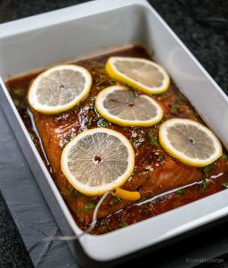 Baked Salmon with Asian marinade