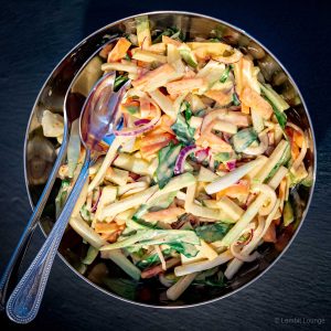 Bok Choy Carrot Apple Slaw sriracha mayonnaise honey low carb