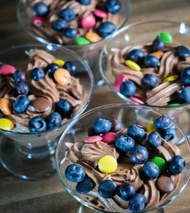 Super Smooth Nutella Mousse Cointreau blueberries