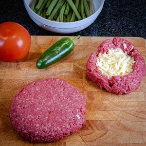 Juicy Cheddar Stuffed Burgers Bacon Jalapenos Sriracha Haricot Verts