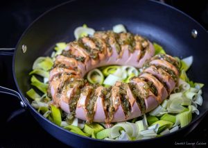 Falukorv on a bed of Vegetables foodbox easy to make flavorful Falu baloney bologna swedish sausage