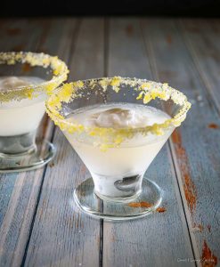 Lemon Sorbet with Prosecco lemon zest sugar dessert coctail