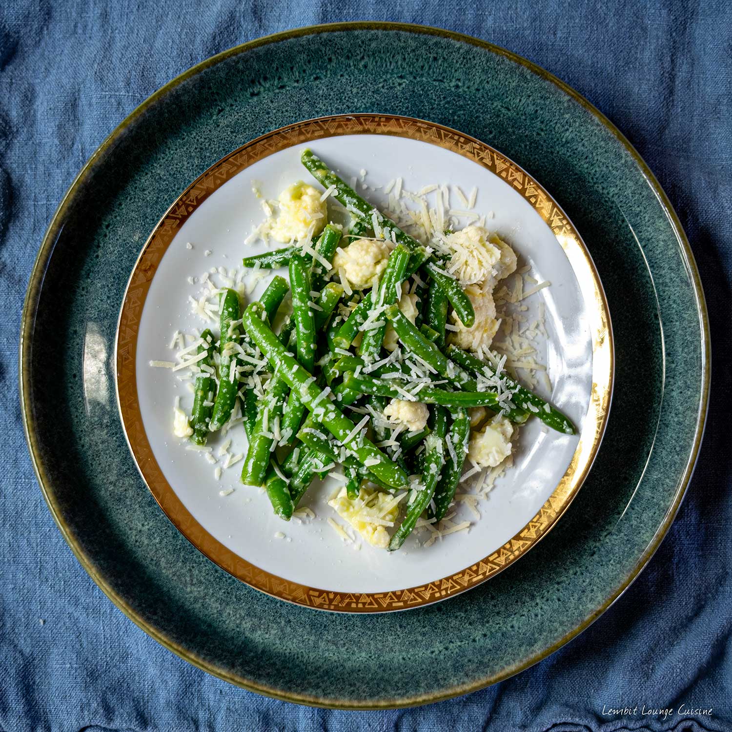 Haricot Verts with Lemon and Parmesan and Cauliflower, an easy and fresh side dish that is bursting with flavors of garlic and lemon