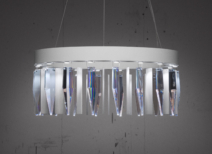 Prismo. Lamp with crystal prism. Design Lena Bergström.