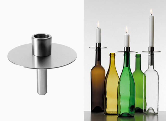 Toplight candleholder in steel. Design Lena Bergström.