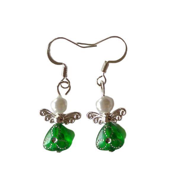 Örhänge Miniänglar grön