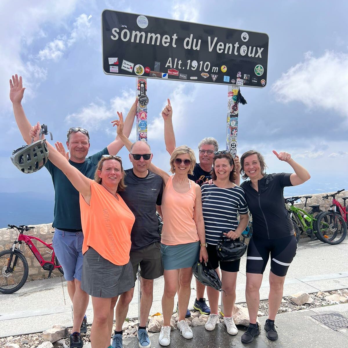 Toeristen op Mont-Ventoux