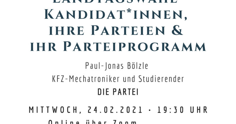 Vorstellung von Landtagswahlkandidat*innen 2021