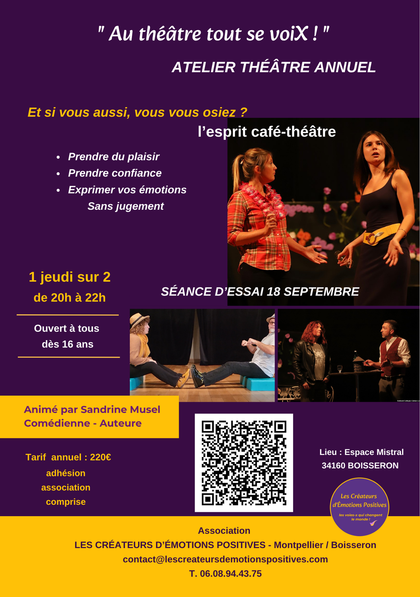 Au théâtre tout se voiX - flyer A5 Agenda association montpellier