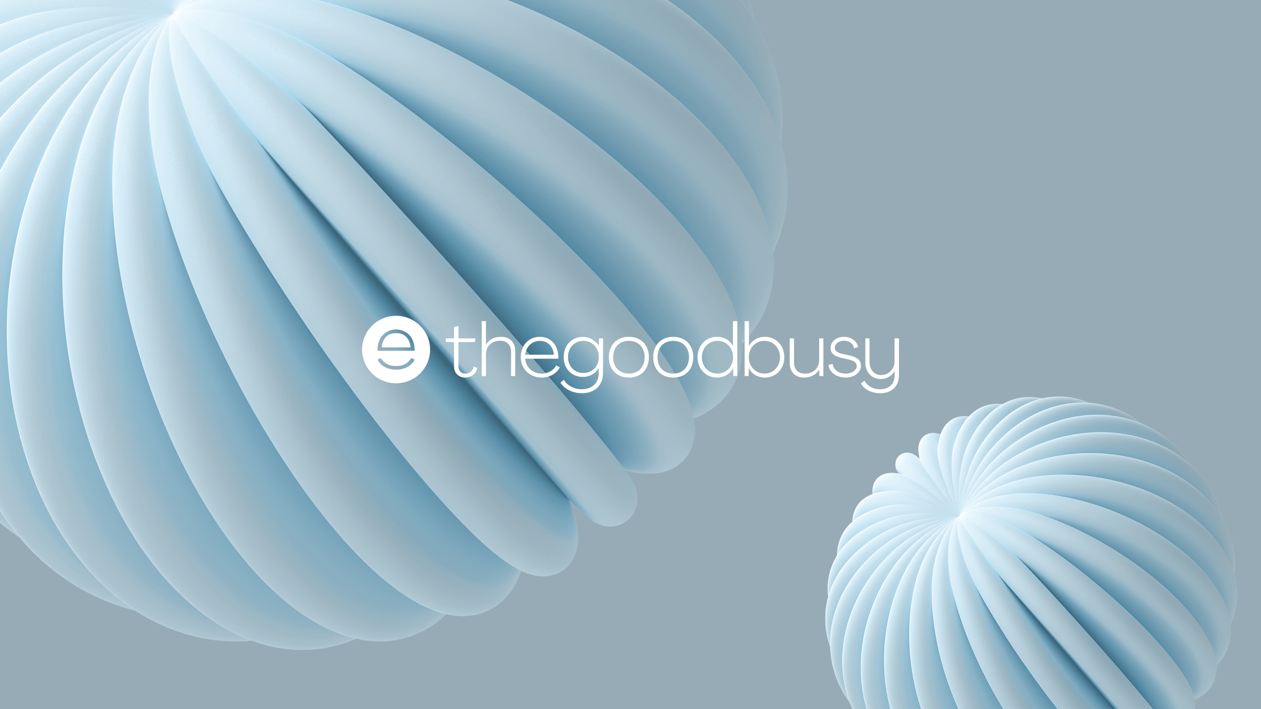 Logo of the Good Busy Company on one of its signature colors