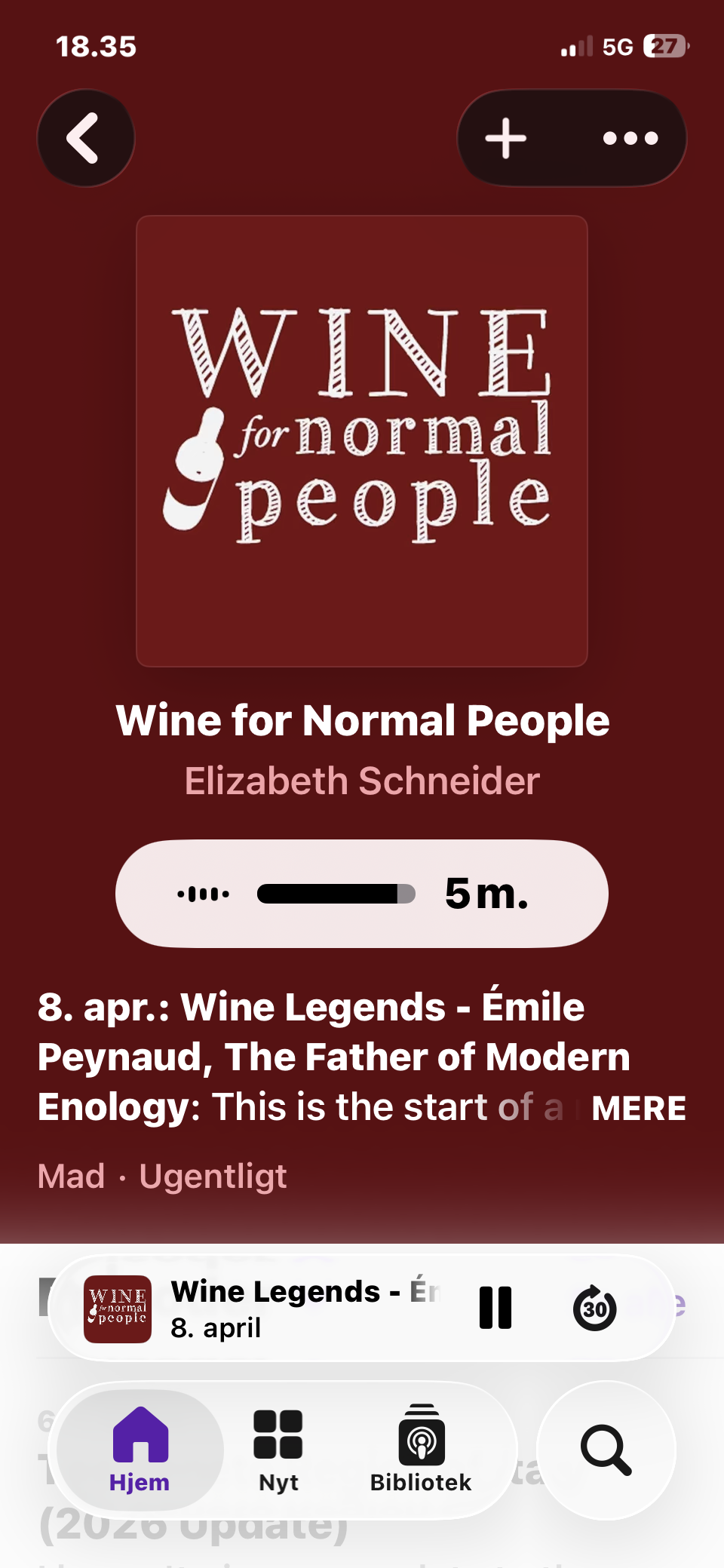 21.april 2026: København: Elizabeth Schneider begynder podcast-serie om vinlegender; første afsnit om Emile Peynaud! 🎞️📰