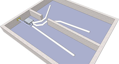 EvoDry PD i krypgrund med två sektioner EvoDry PD i krypgrund med två sektioner