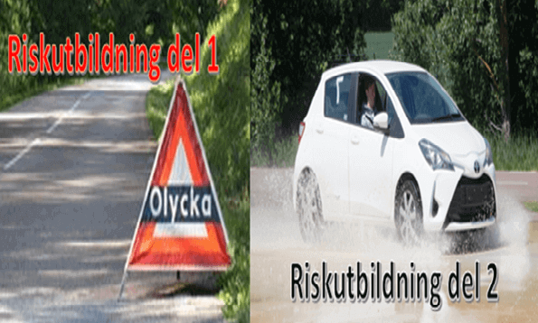 Riskettan och risktvåan / halkbana utbildning för B-körkort hos Licens Trafikskola.