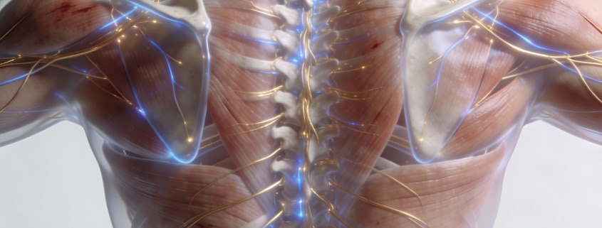 anatomisch beeld man en zenuwen en spieren