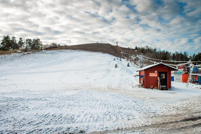 Snö i backen!