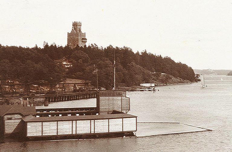 Kallbadhus på Hälsans ö, redan på 1800-talet