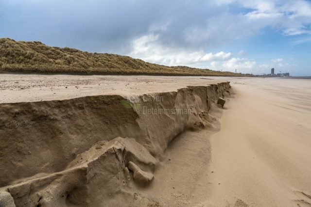 Sand erosion caused by high sealevels at the beach of Bredene, coast of Flanders, Belgium