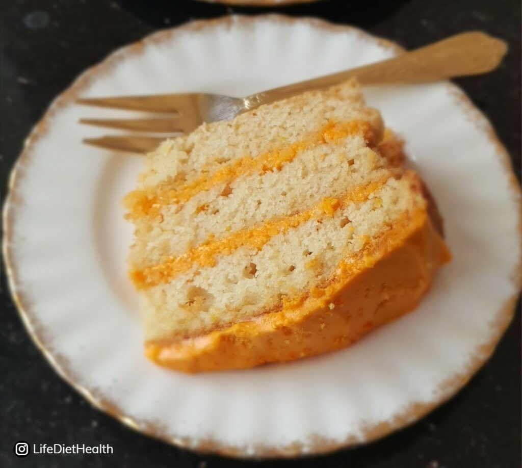 slice of cake on a plate