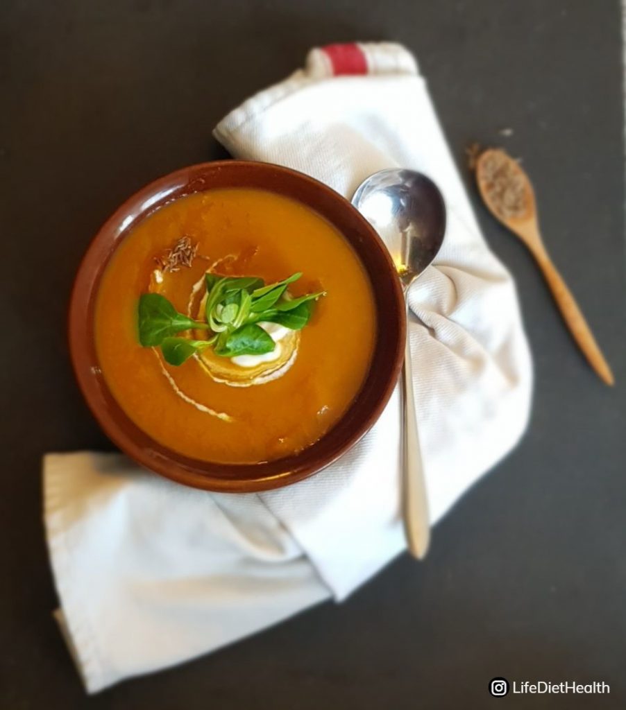 bowl of carrot & cumin soup