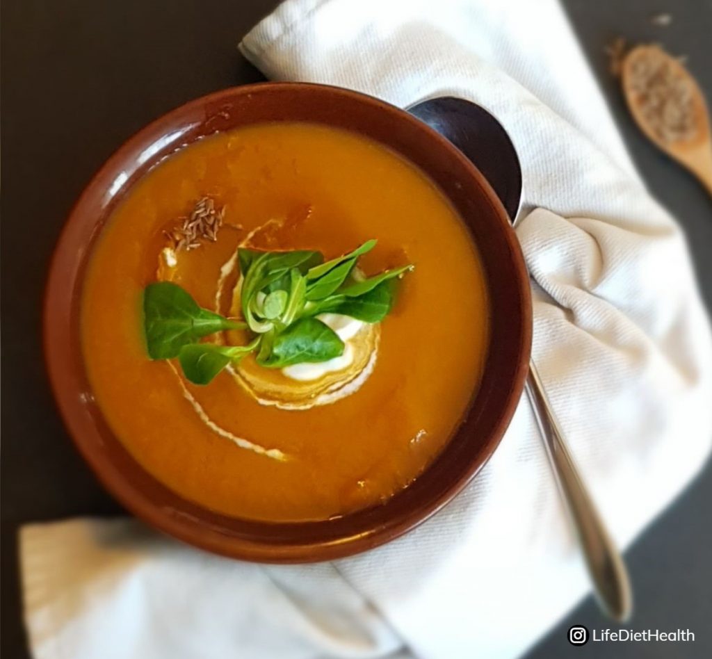 bowl of carrot & cumin soup
