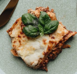 vegan lasagne on a plate