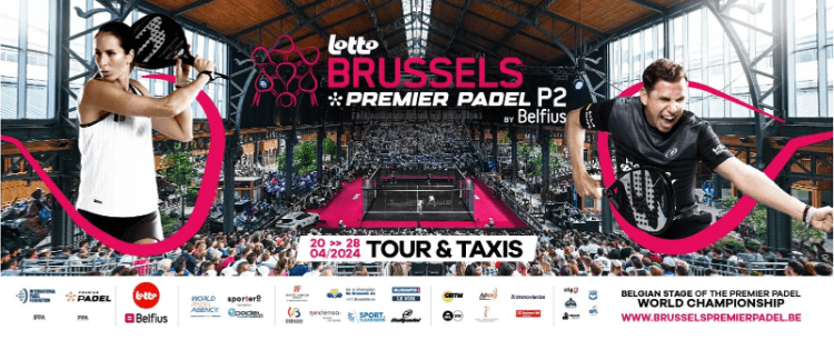 De Lotto Brussels Premier Padel by Belfius van het Premier Padel wereldcircuit vindt plaats van 20 tot 28 april 2024 in het Gare Maritime – Tour&Taxis in Brussel