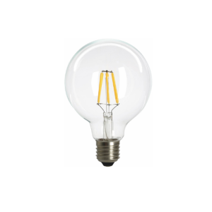 FILAMENT LED-PÆRE, G95, KLAR, 4W, E27, 230V