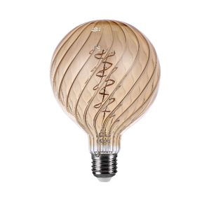 FILAMENT LED-PÆRE, G125, TWIST, AMBER, 4W, E27, 230V