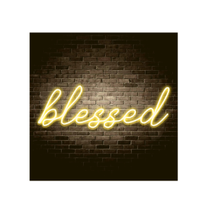 LED NEON SKILT BLESSED VARM HVID