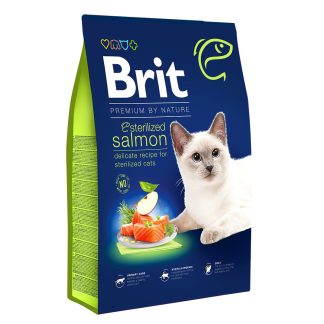 Brit Premium by Nature Cat Sterilized Salmon 8kg, vetefritt