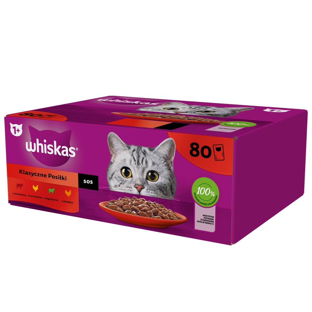 WHISKAS Klassisk Meny i Sås 80pack