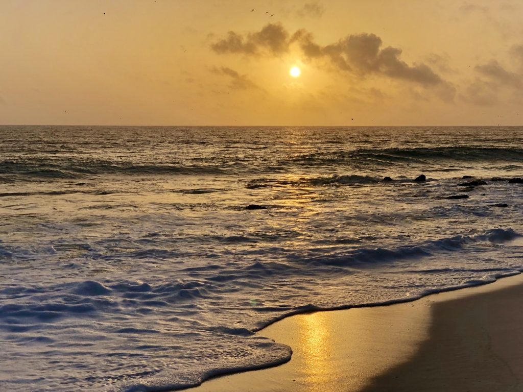 Sunset on the beach, Fregate Island. Photo by Mihaela Limberea.