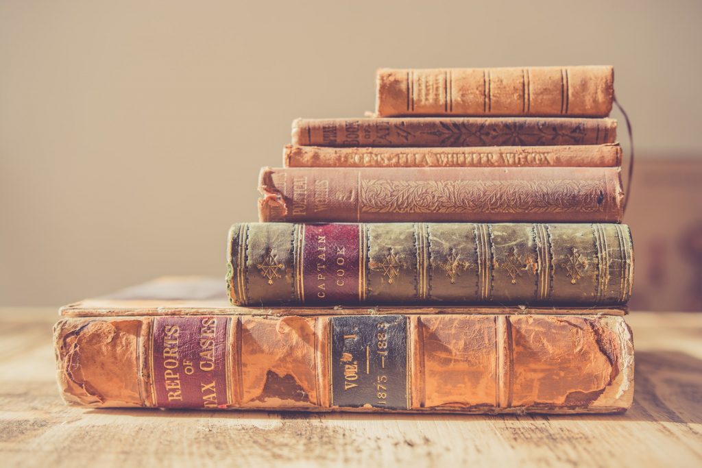 Stack of old books.