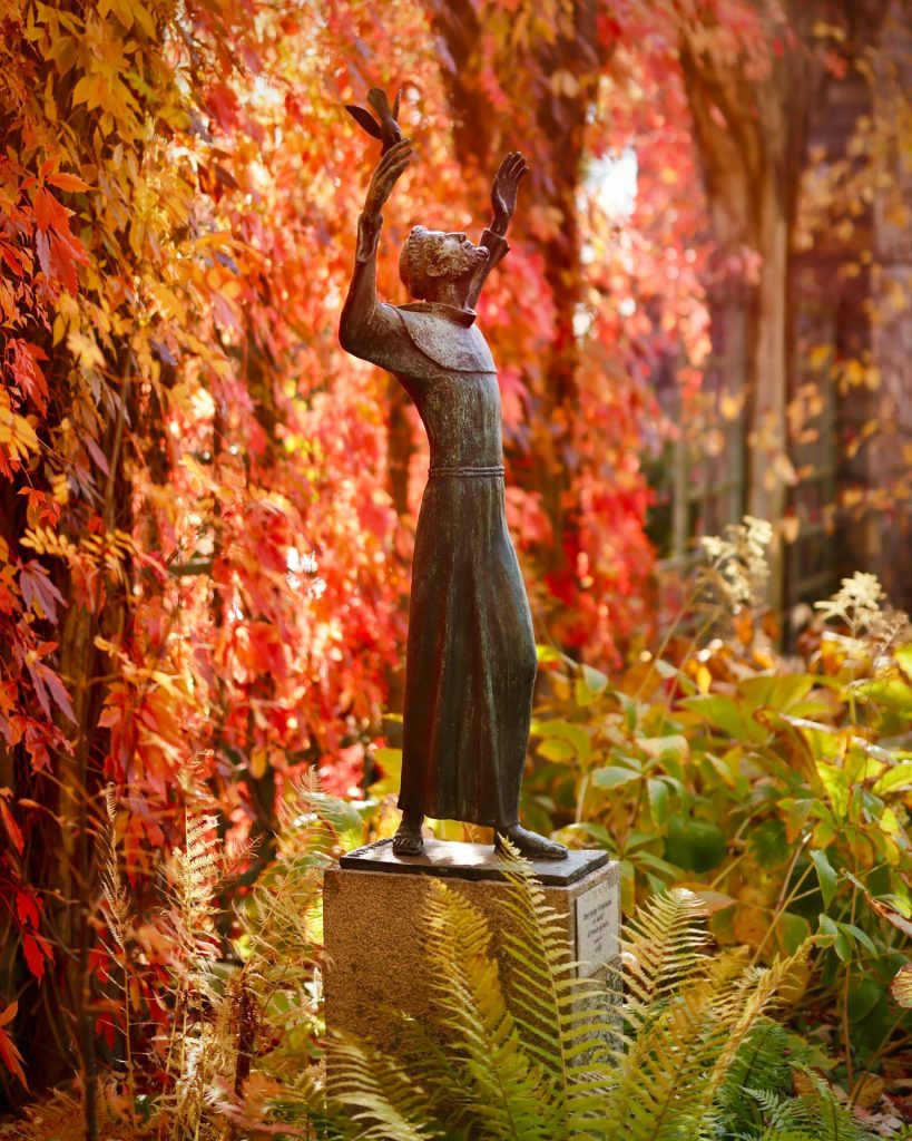 The statue of St. Francis of Assisi by Frances Rich at Millesgården, Lidingö, Sweden.