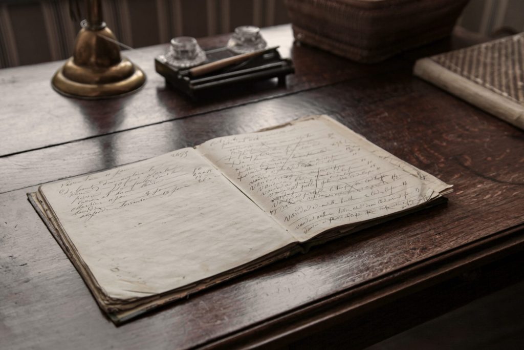 Notebook on a table