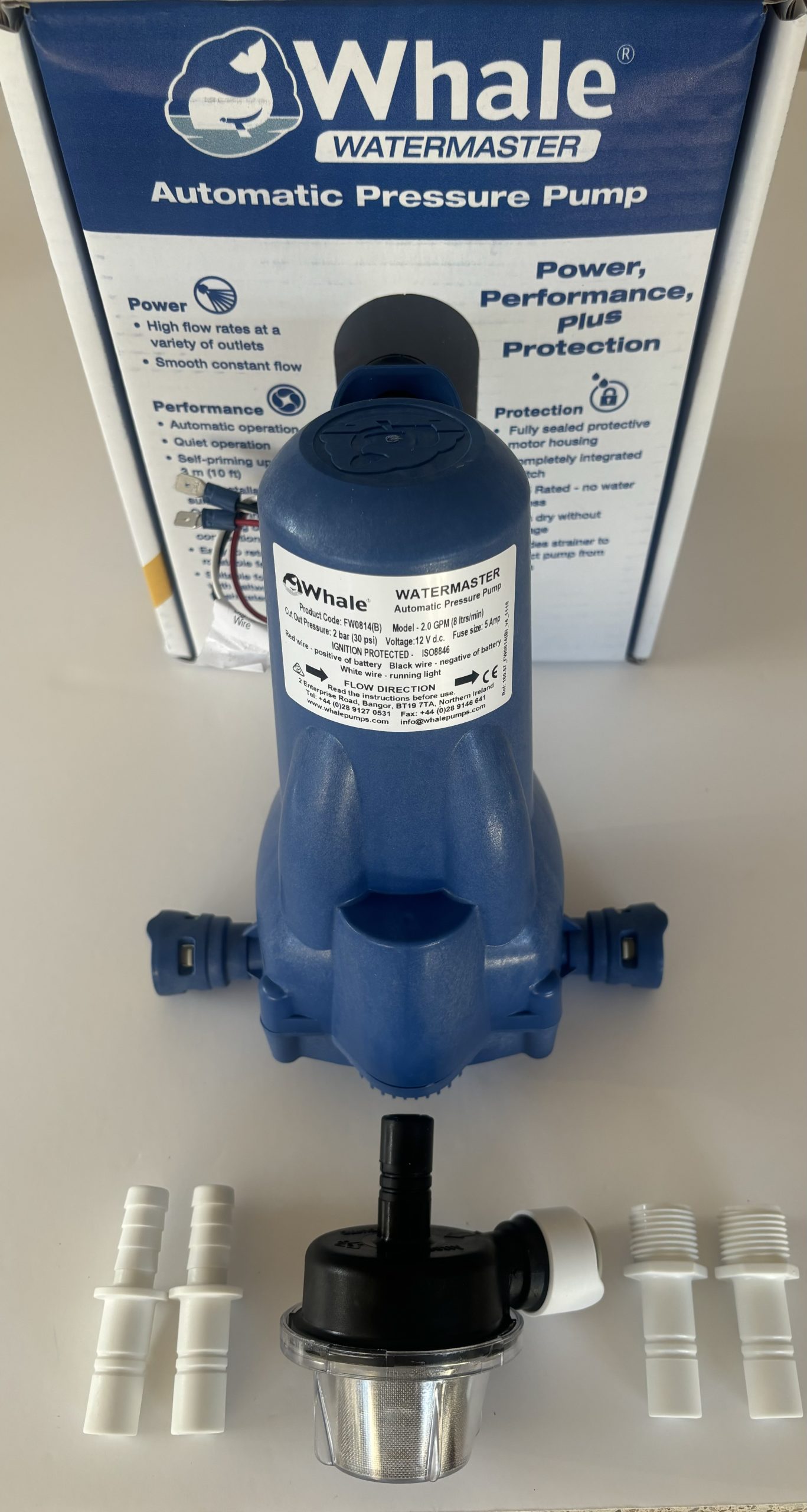 Whale FW0814 12V Watermaster Fresh Water Automatic Retail Boxed Pressure Pump Caravan Motorhome.