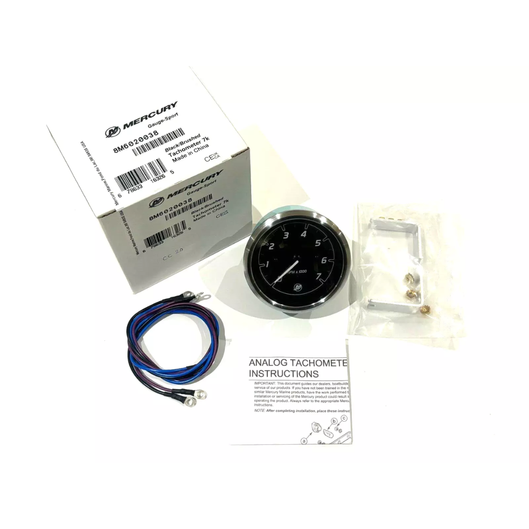 Genuine Mercury Mariner Mercruiser Outboard Tacho Rev Counter Analog 7000RPM.  P/N: 8M6020038