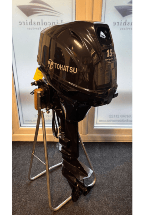 New Tohatsu 15HP Four Stroke EFI Outboard Electric Start.
