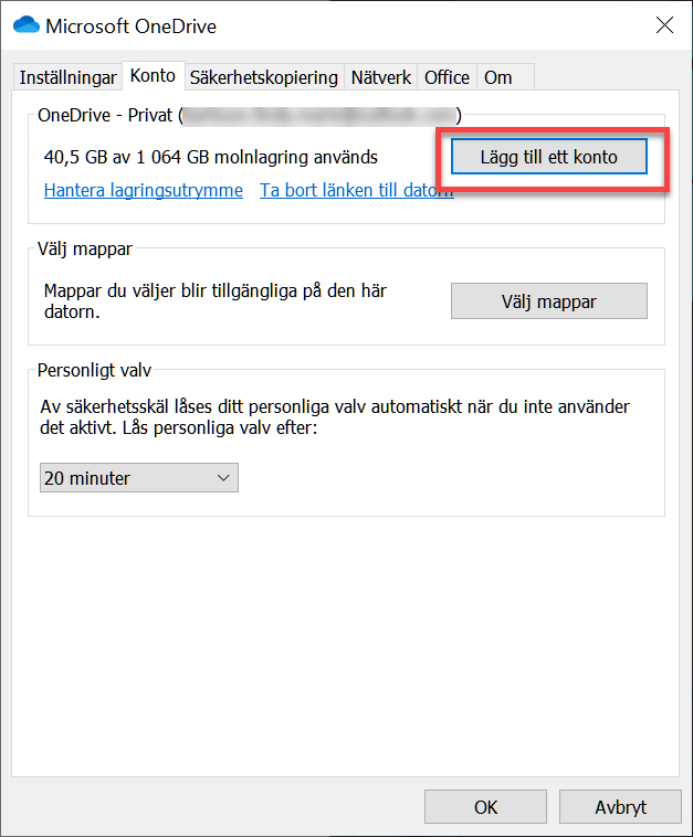 Logga in i OneDrive-synken för Windows 10. | lindasdatorskola.se