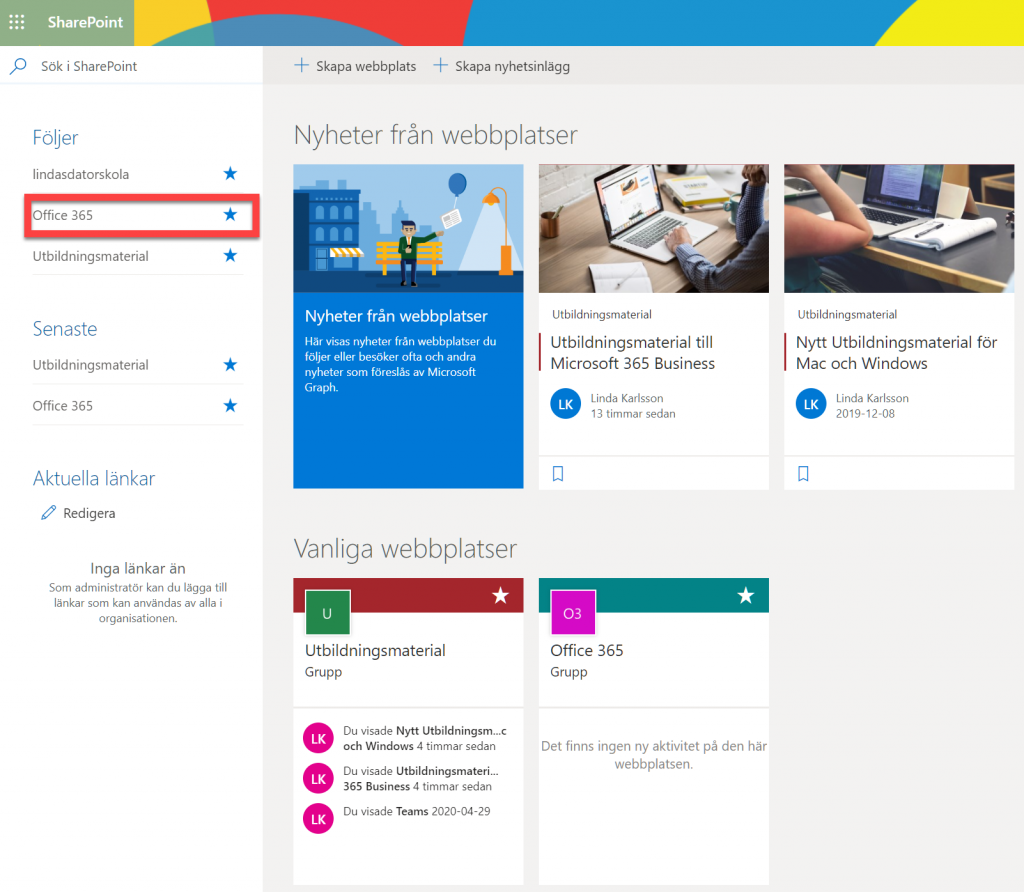 Sharepoint-portalen