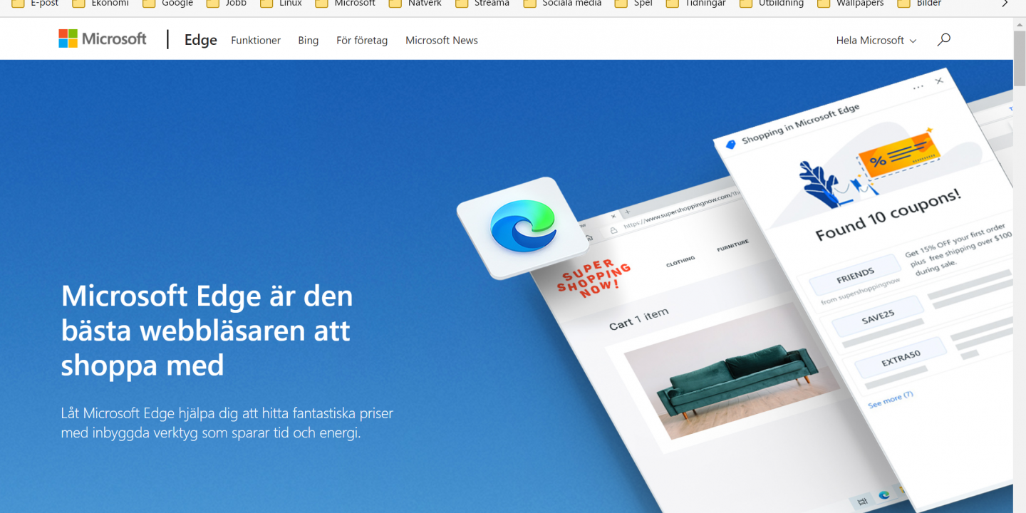 Edge Chromium Webbläsare