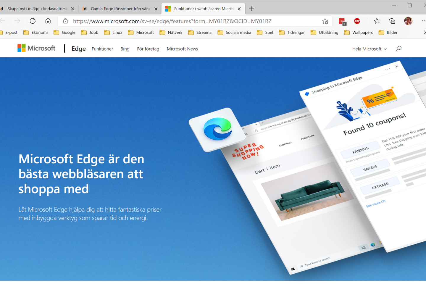 Edge Chromium Webbläsare