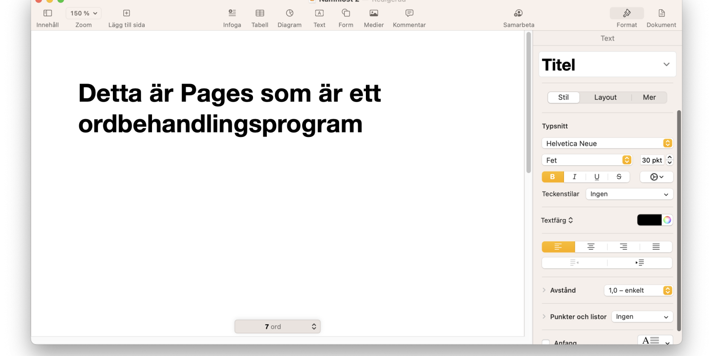 Pages för Mac