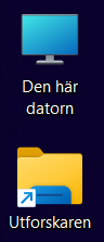 Ikonerna Den här datorn och Utforskaren.