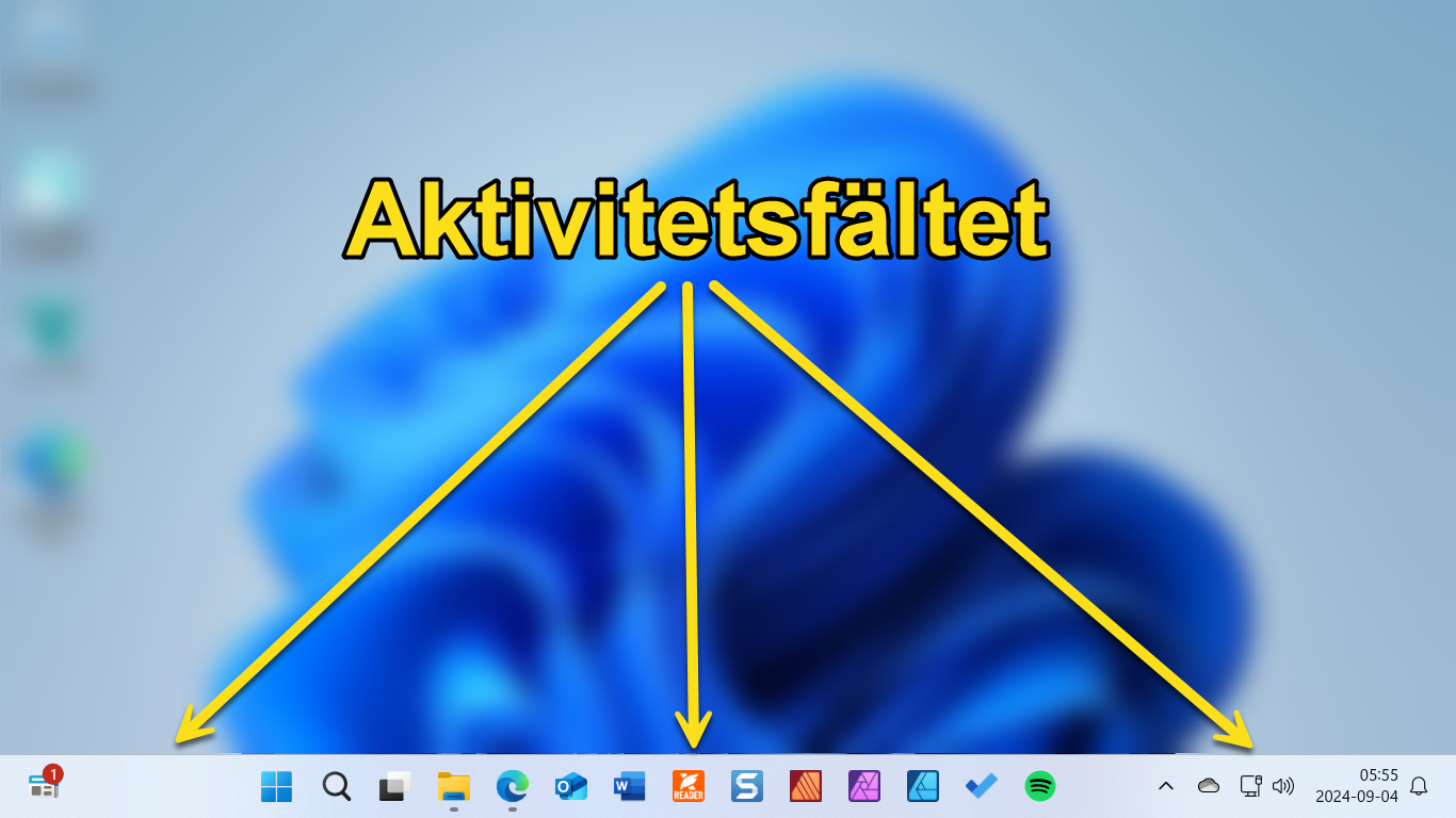 Anpassa Aktivitetsfältet i Windows 11.